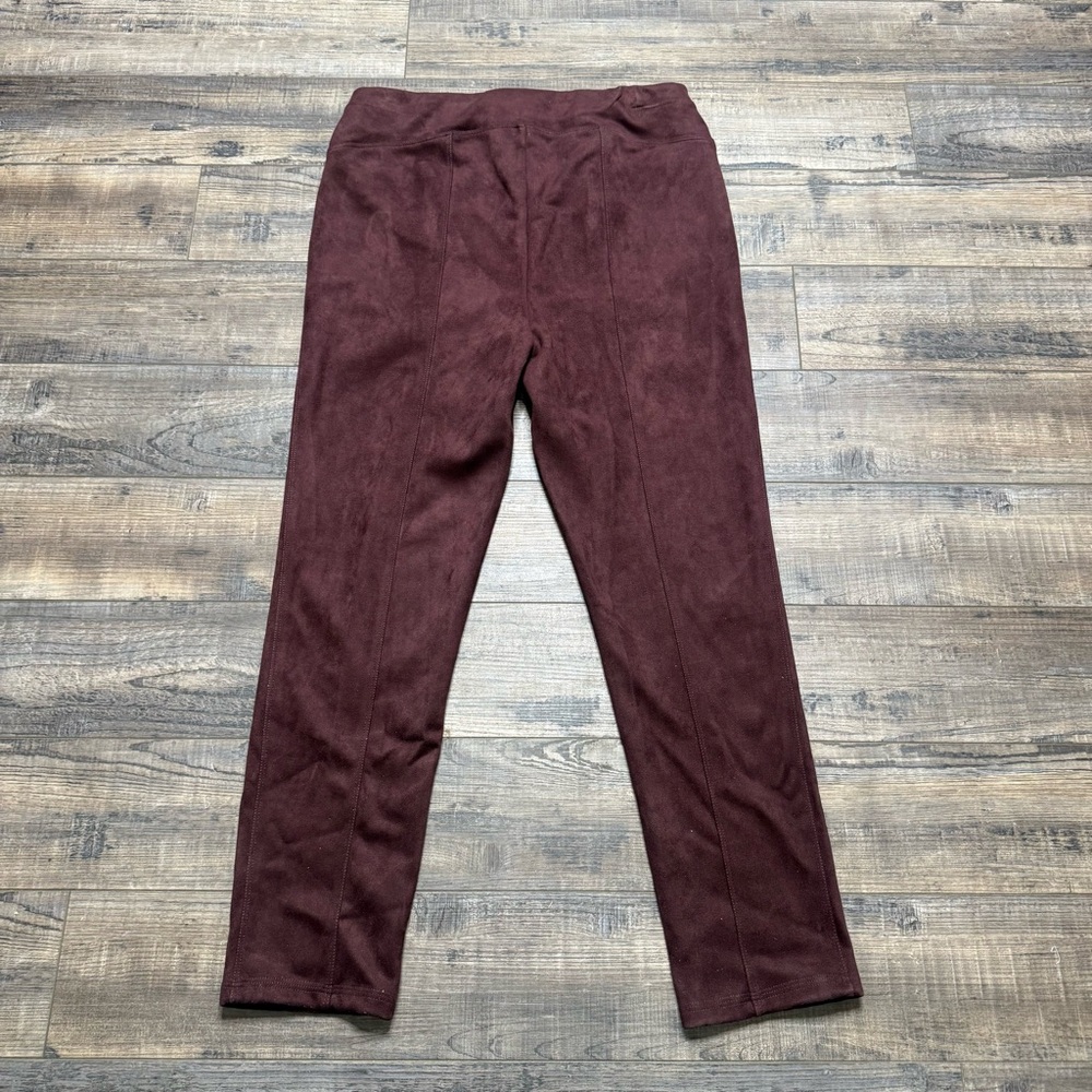 John Mark Burgundy Suede Pull On Pant Women's Size Medium - Picture 4 of 9